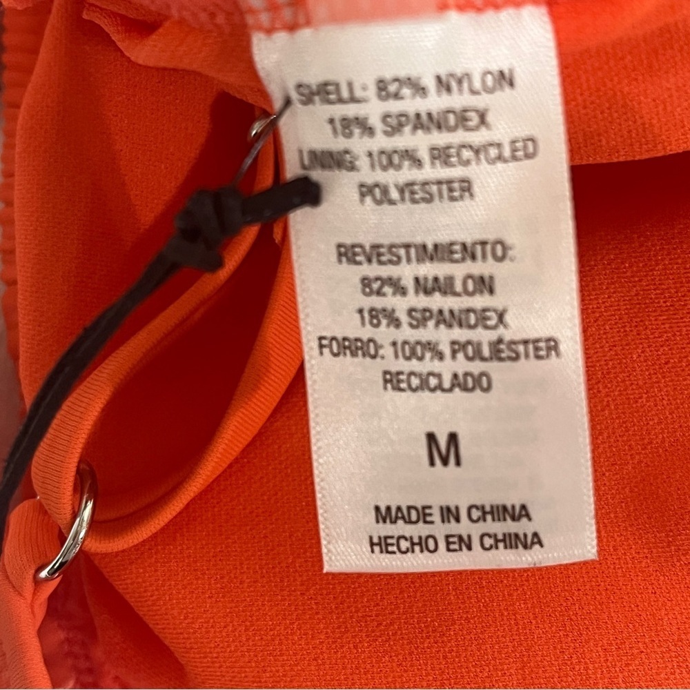 Shade & Shore Orange V-Neck Bikini Top Medium 8-10 Adjustable NWT - Picture 6 of 10